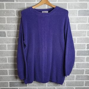 Cabin Creek Vintage Made in USA Knit Blue Sweater Women's Size Estimated M (32)